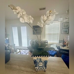 Mackenzie Childs - Royal Toile Potted Orchid - Large